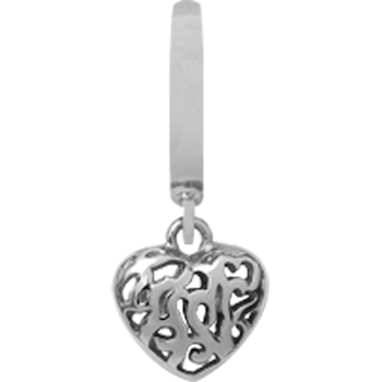 610-S14 , Christina Design London sølv hjerte charm med hjerte mønster